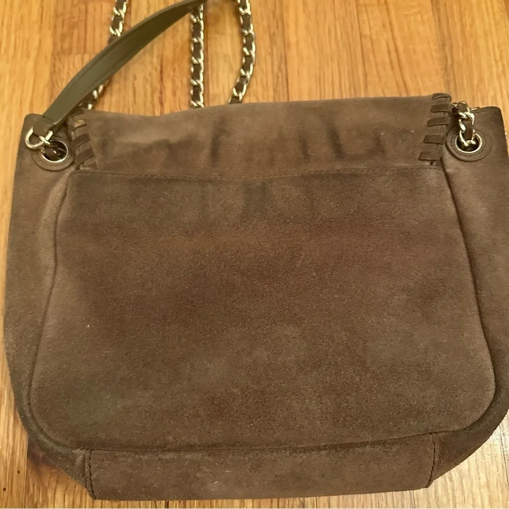TORY BURCH Marion River Rock Suede Flap Chain Shoulder